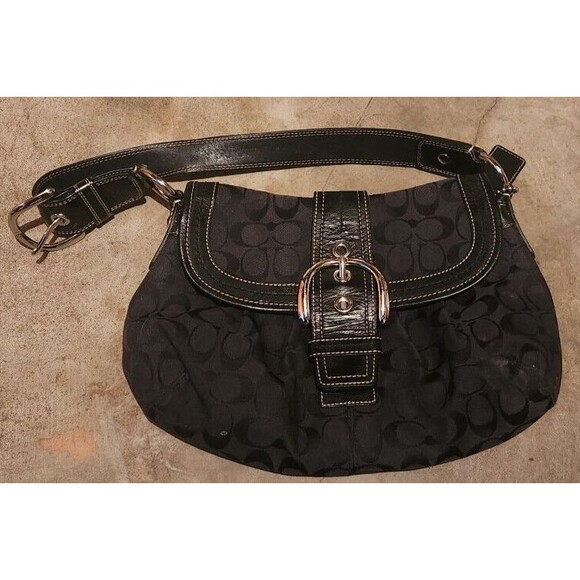 Vintage Coach Signature Sufflette Cloth Handbag - Picture 1 of 9